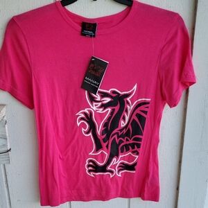 Welsh Wales Pink Dragon Graphic Tee - Short Sleeve
